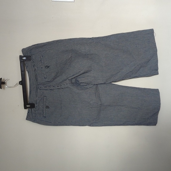 New Directions wide leg cropped sailor jeans railroad stripe cotton size 14P - Picture 3 of 5